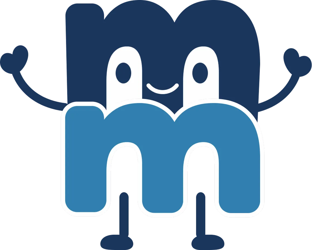 MuddleMend mascot waving with both arms up